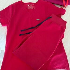 Figs Vibrant Red Medical Scrub Set